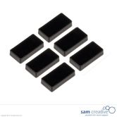 Set Rechthoekige Magneten 12x24mm zwart (6 stuks)