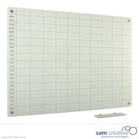 Whiteboard Glas Dagplanning 06:00-18:00 120x150 cm