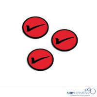 Magnetisch Symbool Vinkje 3x3 cm rood