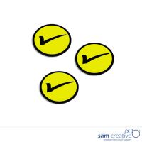 Magnetisch Symbool Vinkje 3x3 cm geel