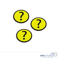 Magnetisch Symbool Vraagteken 3x3 cm geel