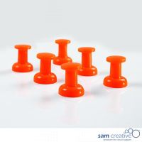 Magnetische Prikbord Pins Jumbo (6st) oranje