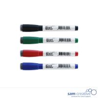 Whiteboard Planmarker met wisser set 4 stuks