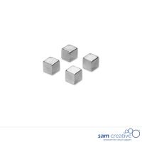 Metallic Magneten 10mm Kubus zilver (4st)