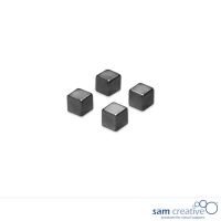 Metallic Magneten 10mm Kubus zwart (4st)