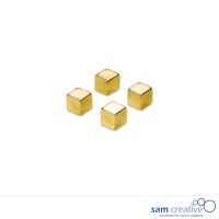 Metallic Magneten 10mm Kubus goud (4st)