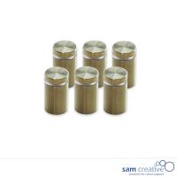 Glass Installatiemechanieken RVS goud (set 6)