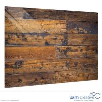 Glass Solid Ambience Old Wooden Fence 45x60 cm